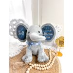 Babyboom elefánt, névvel, születési adatokkal - újszülött ajándék, babalátogató ajándék 