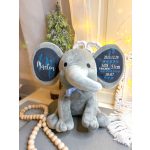 Babyboom elefánt, névvel, születési adatokkal - újszülött ajándék, babalátogató ajándék 