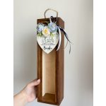 Bortartó fa doboz, örömapáknak/papáknak - SÖTÉTDIÓ (festett) - SZÜLŐKÖSZÖNTŐ AJÁNDÉK 