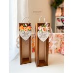 Bortartó fa doboz, örömapáknak/papáknak - SÖTÉTDIÓ (festett) - SZÜLŐKÖSZÖNTŐ AJÁNDÉK 