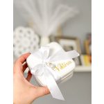 Bársony ékszerdoboz 10x10 cm, névvel, többféle 