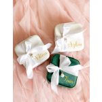 Bársony ékszerdoboz 10x10 cm, névvel, többféle 