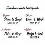 ÜVEG SZÍV homokceremónia szett - egyedi felirattal
