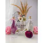 Üveg szív homokceremónia szett