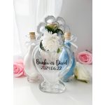 Üveg szív homokceremónia szett