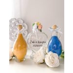 Üveg szív homokceremónia szett