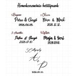 SZÖGLETES üveg homokceremónia szett - egyedi felirattal