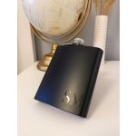 Egyedi feliratos fém laposüveg, 9,5x9,3 cm