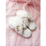 Pihe-puha esküvői / menyasszonyi papucs - névvel