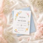 Blooming Love - Romantikus Virágos - Esküvői Meghívó A6