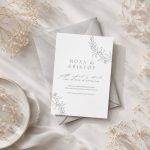 Timeless Elegance - Rajzolt Virágos - Esküvői Meghívó A6