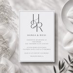 Soft Minimalism - Fekete-Fehér Elegáns - Esküvői Meghívó A6