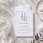 Soft Minimalism - Fekete-Fehér Elegáns - Esküvői Meghívó A6