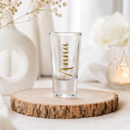   Pálinkás névre szóló pohár, 2cl (köszönetajándék, Lánybúcsú, legénybúcsú)