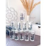 Pálinkás névre szóló pohár, 2cl (köszönetajándék, Lánybúcsú, legénybúcsú)