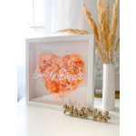 Virágzó szív képkeret, nászajándék, évfordulós ajándék  25x25cm