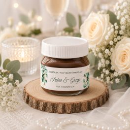   Mini Nutella / Mogyorókrém egyedi címkével – Esküvői köszönetajándék
