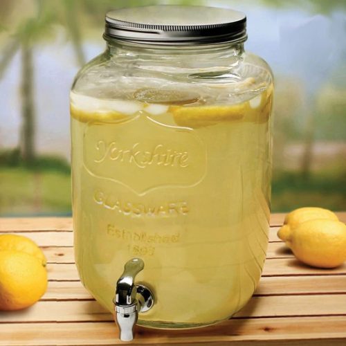 Limonádés üveg 8 liter + fém állvány - BÉRELHETŐ VESZPRÉMBEN