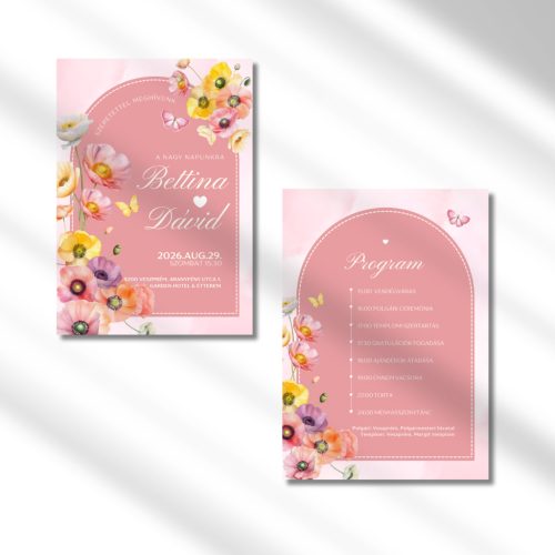 Virágos Álom – Romantikus Esküvői Meghívó