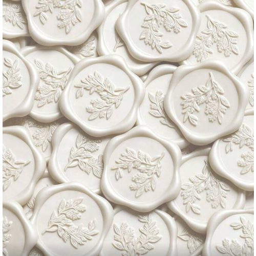 Viaszpecsét gyöngyházfehér eukaliptusz minta 10 db