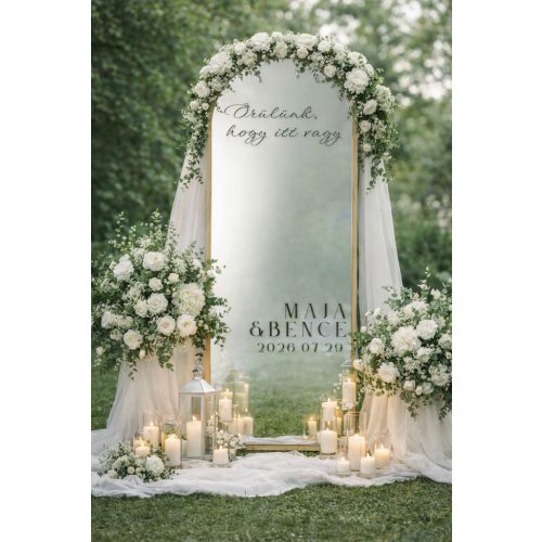 AMORE  - ESKÜVŐI TÜKÖR MATRICA - EGYEDI FELIRATTAL