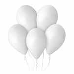 PASZTEL, FEHÉR, 10 DB GÖMB, 12", 30 CM