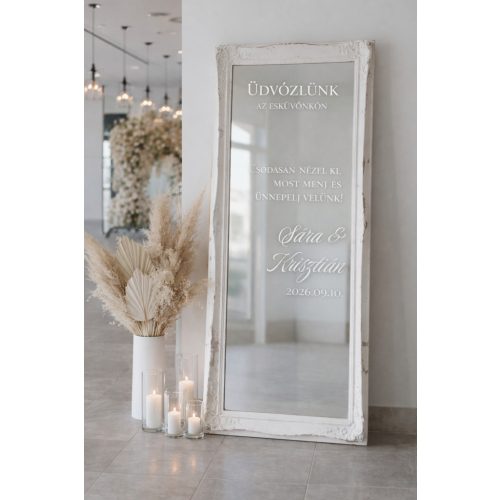 PURE LOVE - ESKÜVŐI TÜKÖR MATRICA - EGYEDI FELIRATTAL