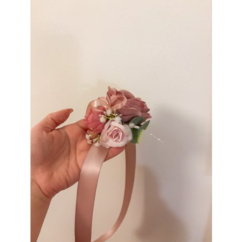 Csuklódísz esküvőre koszorúslányoknak és tanúknak - RÓZSASZÍN-MÁLYVA