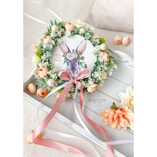 Tavaszi, nyuszis ajtókopogtató 25 cm