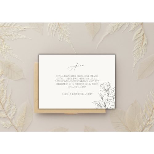 “Classic peónia” Tanú vagy Koszorúslány felkérő kártya + boríték A6