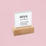 Örömanya / Örömapa üveg-fa trófea, 100×108×40 mm - SZÜLŐKÖSZÖNTŐ AJÁNDÉK PRÉMIUM 