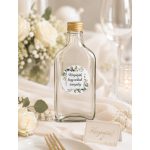 Üveg Laposüveg 100 ml, köszönetajándék - matricával 