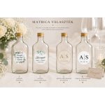 Üveg Laposüveg 100 ml, köszönetajándék - matricával 