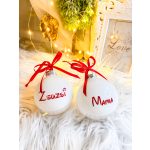 WHITE - Karácsonyi gömb (névre szóló, egyedi felirattal) 8 CM