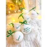 WHITE - Karácsonyi gömb (névre szóló, egyedi felirattal) 8 CM