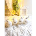 WHITE - Karácsonyi gömb (névre szóló, egyedi felirattal) 8 CM