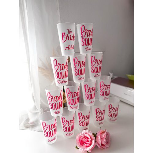 RE POHÁR, Lánybúcsús néves pohár (többféle design) 500 ml