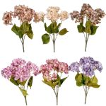 Hortenzia csokor 5 virág fejjel,  M45cm