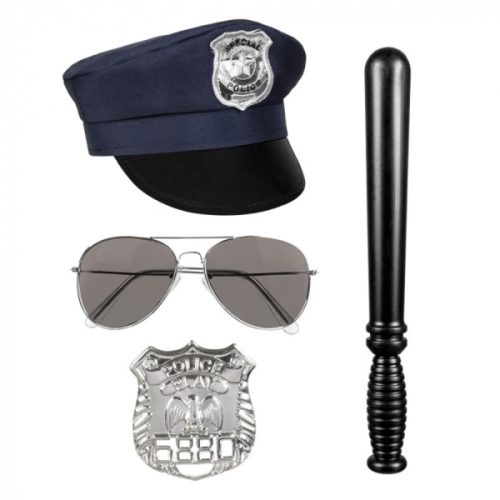 RENDŐR SAPKA, SZEMÜVEG, BOT, JELVÉNY