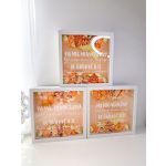 Plexis virágos képkeret, egyedi felirattal 25x25 cm - SZÜLŐKÖSZÖNTŐ AJÁNDÉK 