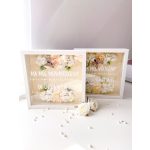 Plexis virágos képkeret, egyedi felirattal 25x25 cm - SZÜLŐKÖSZÖNTŐ AJÁNDÉK 