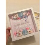 Plexis virágos képkeret, egyedi felirattal 25x25 cm - SZÜLŐKÖSZÖNTŐ AJÁNDÉK 