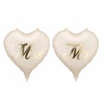 ESKÜVŐI MR & MRS, SZÍV FÓLIA LUFI, 45 CM, 2 DB/CSOMAG