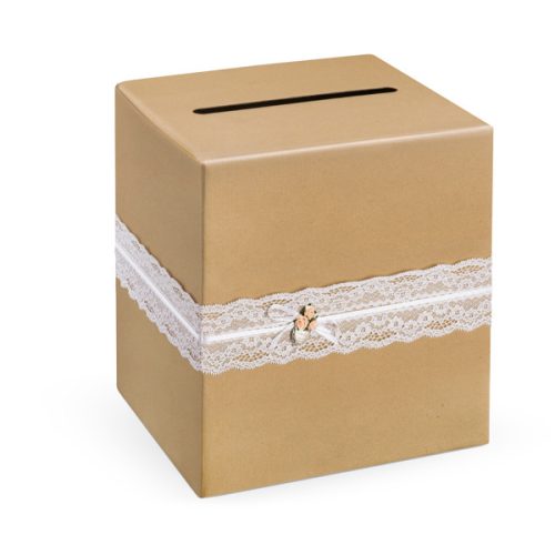 NÁSZAJÁNDÉK-GYŰJTŐ DOBOZ, KRAFT, 24X24X24 CM