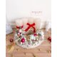 Mini diótörős krém-bordó adventi koszorú 24 cm