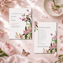 Botanical Love – Virágos-Madaras Esküvői Meghívó