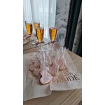 Névre szóló esküvői pezsgős pohár, masnival