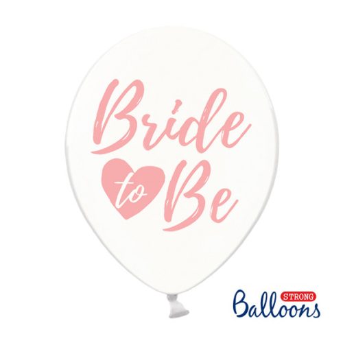 BRIDE TO BE LATEX LUFI, ÁTLÁTSZÓ, PINK FELIRAT, 5 DB/CSOMAG
