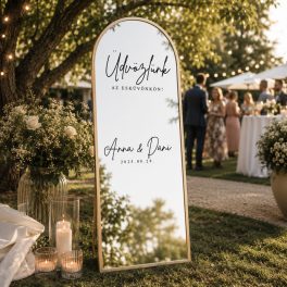 BOHO - ESKÜVŐI TÜKÖR MATRICA - EGYEDI FELIRATTAL