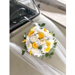 Autódekoráció Selyemvirágokkal, tapadókoronggal, 45 cm